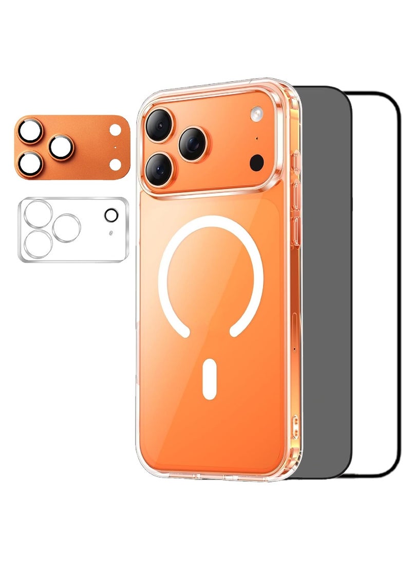 MOBM For Apple iPhone 17 Pro Max 6.9 Protection – MagSafe Clear Case - Clear & Privacy Screen Protector - Aluminum & Glass Camera Lens Protector - Image 1